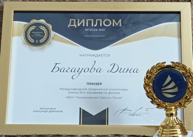 Динә Баһауова Халыкара олимпиадада 2нче урынга лаек булды