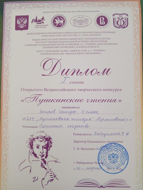 «Пушкин укулары»ннан җиңү белән кайттылар