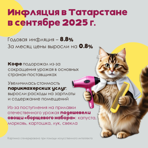 Инфляция в Татарстане в сентябре 2025 г.