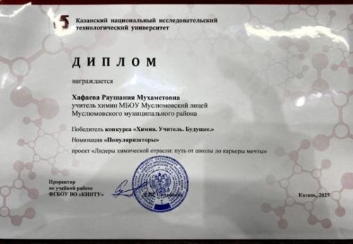 Мөслим лицее укытучысы республикакүләм бәйгесендә катнашты