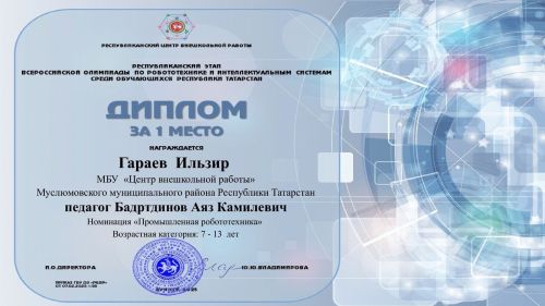 Мөслимлеләр Бөтенроссия робот техникасы һәм интеллектуаль система буенча олимпиадада катнаштылар