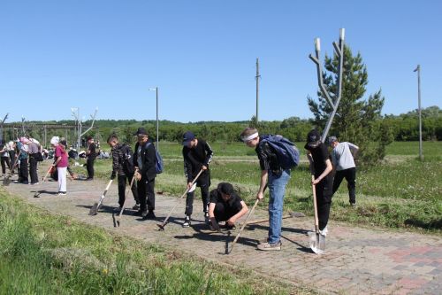 Экология һәм тырышлык: лицей укучылары парк территориясен чистартты