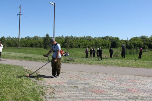 Экология һәм тырышлык: лицей укучылары парк территориясен чистартты