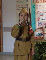 Бөек Җиңүгә 80 ел тулуга багышланган шигырь һәм җыр бәйгесендә Г.Тукай исемендәге Мөслим урта мәктәбе укучысы Әминә Бохарова 21нче катнашучы