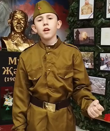 Бөек Җиңүнең 80 еллыгына багышланган шигырь һәм җыр бәйгесендә Г.Тукай исемендәге Мөслим урта мәктәбенең 7б сыйныфы укучысы Ислам Нуруллин катнаша