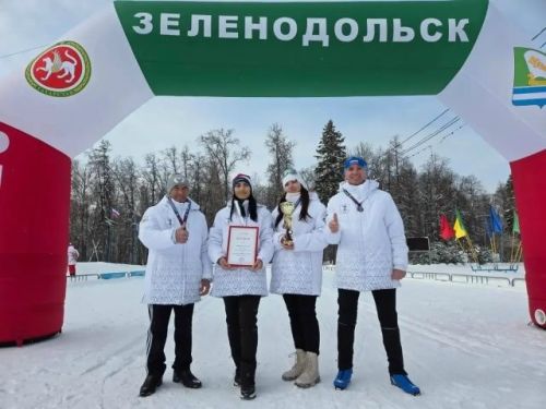 Район командасы чаңгы эстафетасында икенче урынны яулады