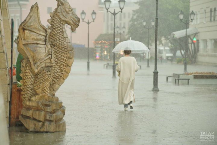 Татарстанда янә яңгырлар, яшен һәм боз көтелә, бераз суыта