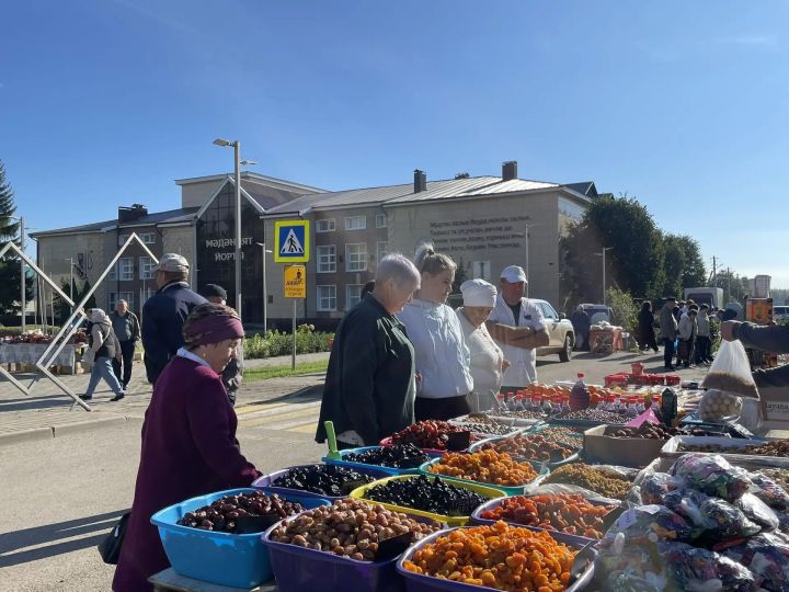 Бу минутларда район мәдәният йорты каршындагы үзәк мәйданда ярминкә башланып китте